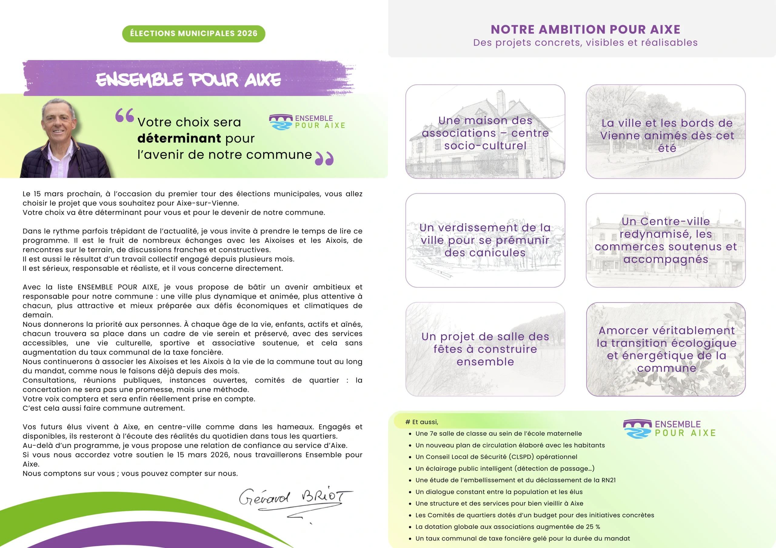 Programme Ensemble pour Aixe – Édito et synthèse