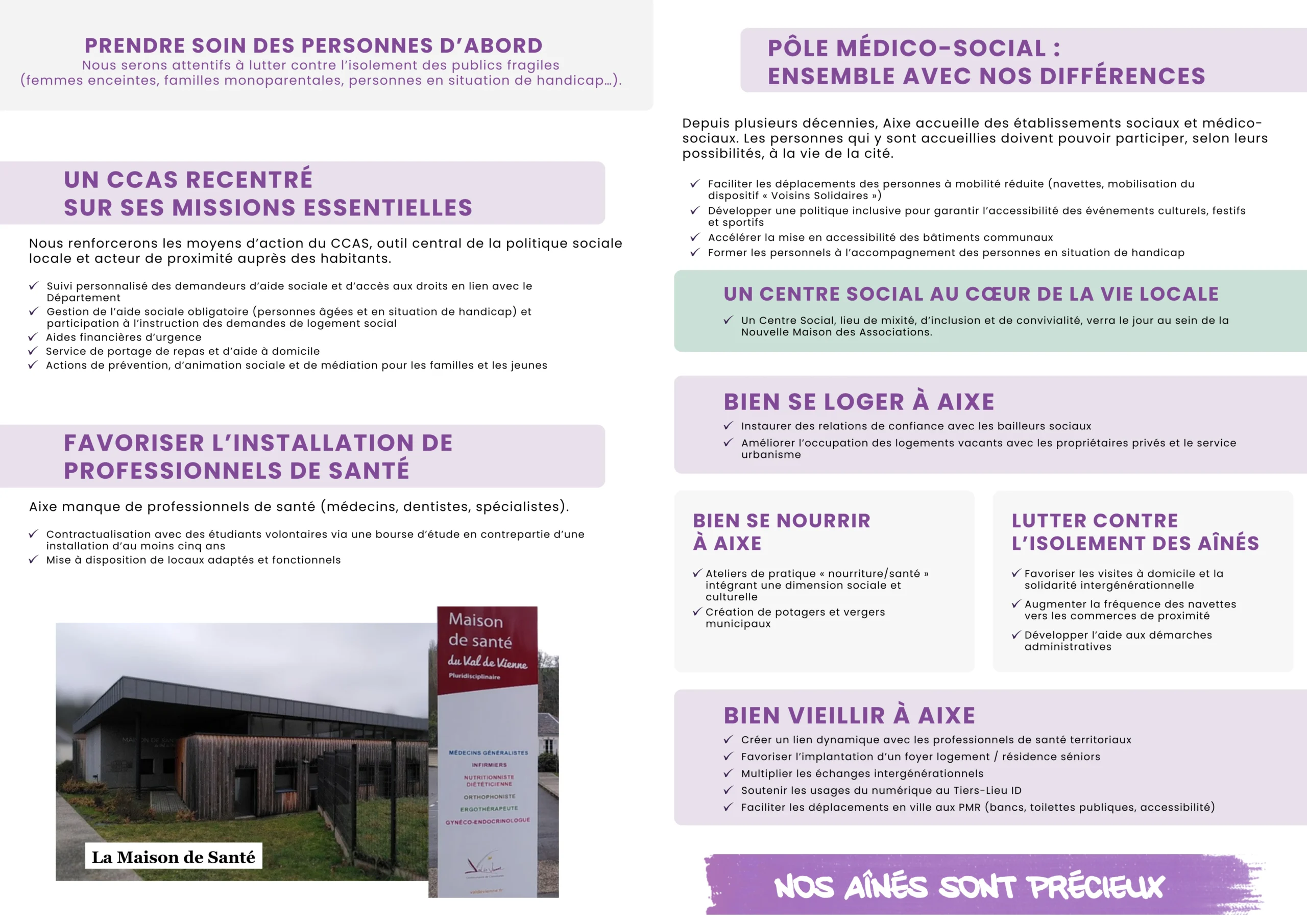 Programme Ensemble pour Aixe – Prendre soin des personnes